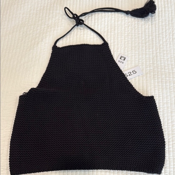 NWT 525 Black Knit Halter Top sz l - Picture 1 of 5
